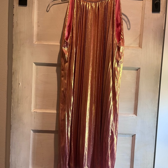 SHEIN Dresses & Skirts - Metallic Rose Gold Pleated Party Dress